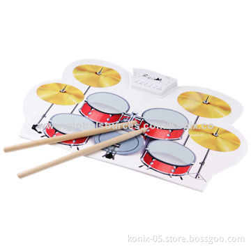Silicone roll up drum kit, convenient